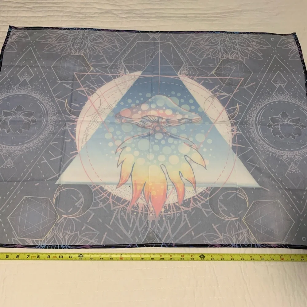 Jellyfish Fire Flame Tapestry geometric space alien digital lotus ocean sea anim